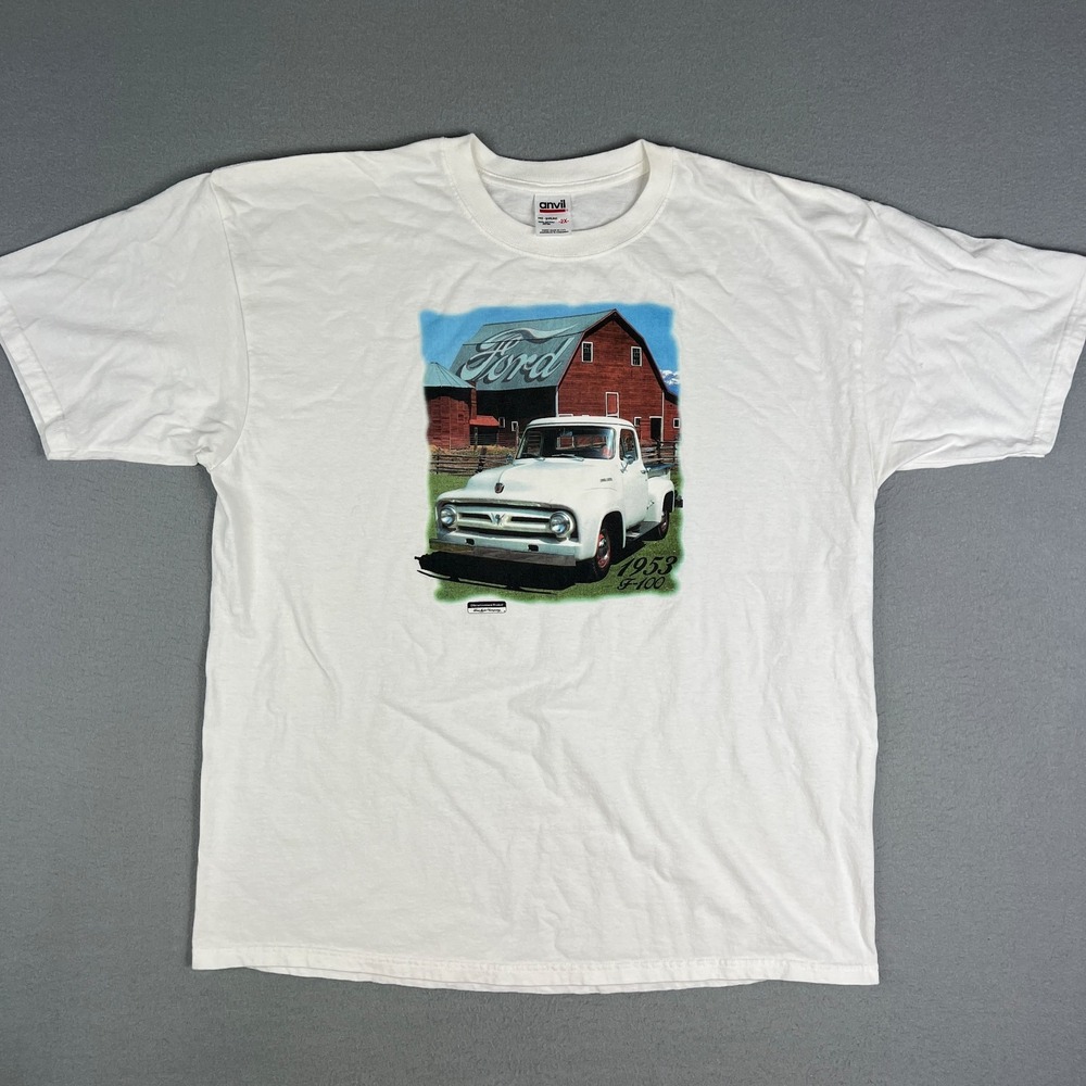 VTG 1953 Ford F-100 Truck T Shirt Fits XL Classic Cars Barn 1990s Pickup